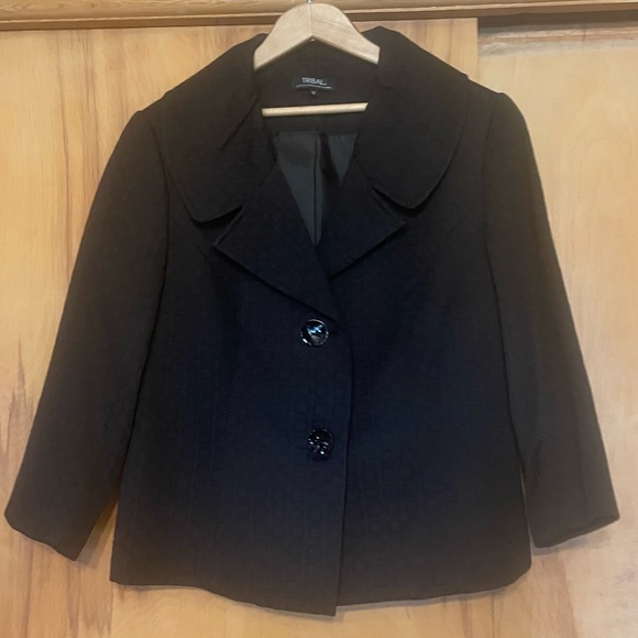 NWOT TRIBAL BLACK 3/4 SLEEVE JACKET SZ 12 - Picture 10 of 11